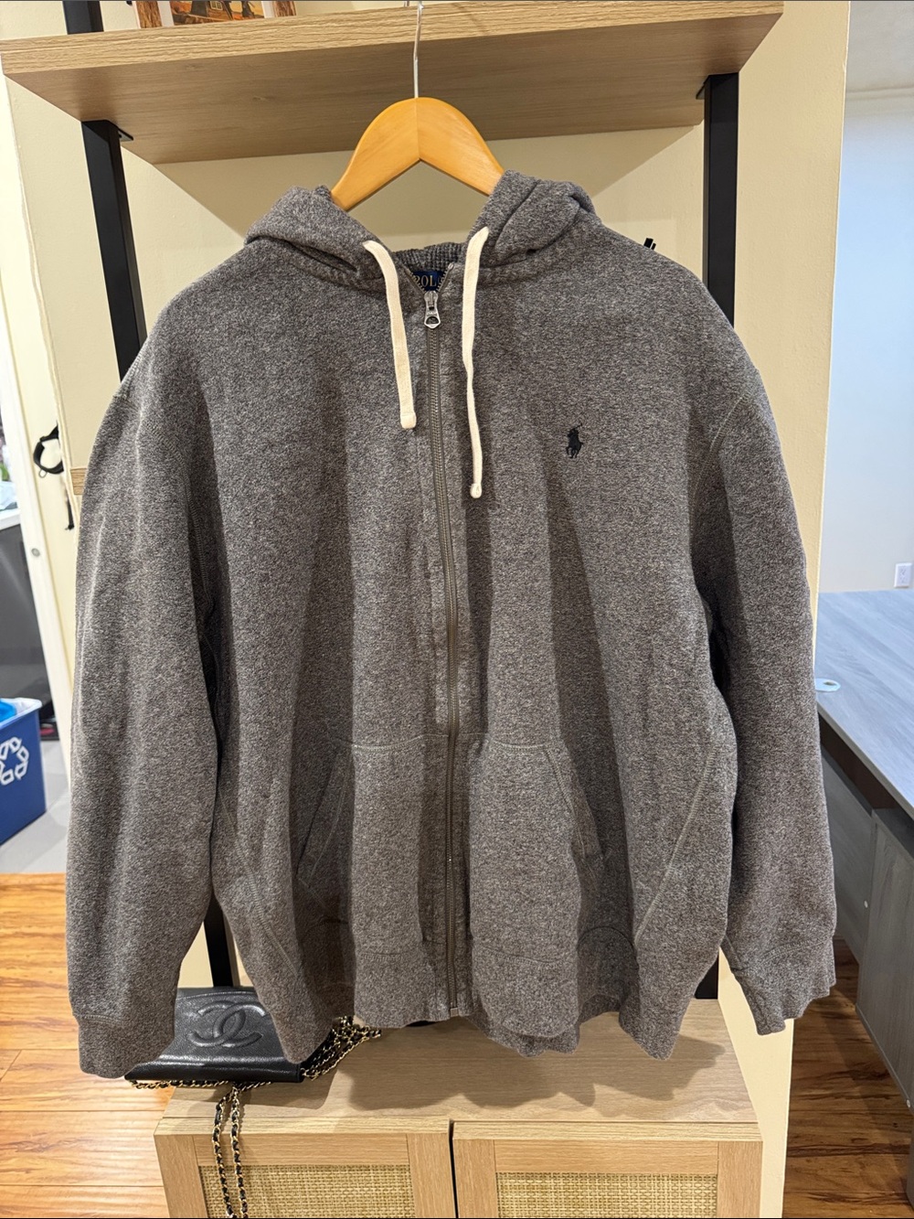 Polo by Ralph Lauren Men's Dark Gray Zip-Up Hoodie Sweatshirt xxl